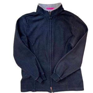 Peter Millar charcoal black knit jacket women’s coat size medium